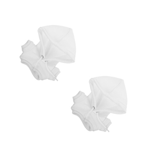 2Pcs White Fabric Doll Hoodie Soft Tiny Cute Doll Accessory 2
