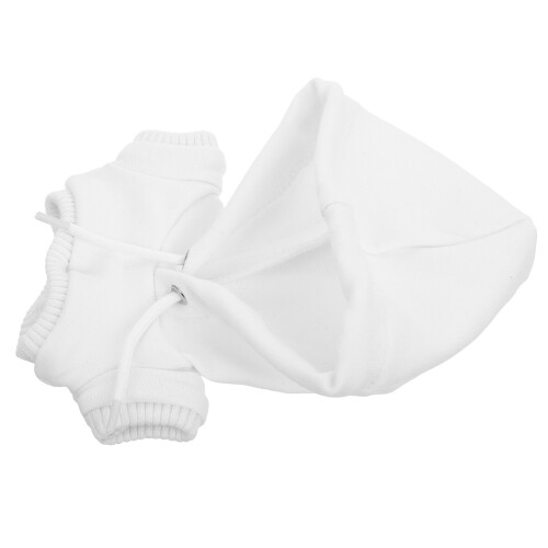 2Pcs White Fabric Doll Hoodie Soft Tiny Cute Doll Accessory 1