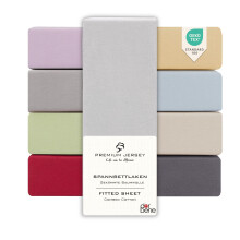 DarBene children's fitted sheet 70x140 PREMIUM, jersey 100% combed premium cotton, breathable, super soft bed sheet, Oeko-TEX, light grey