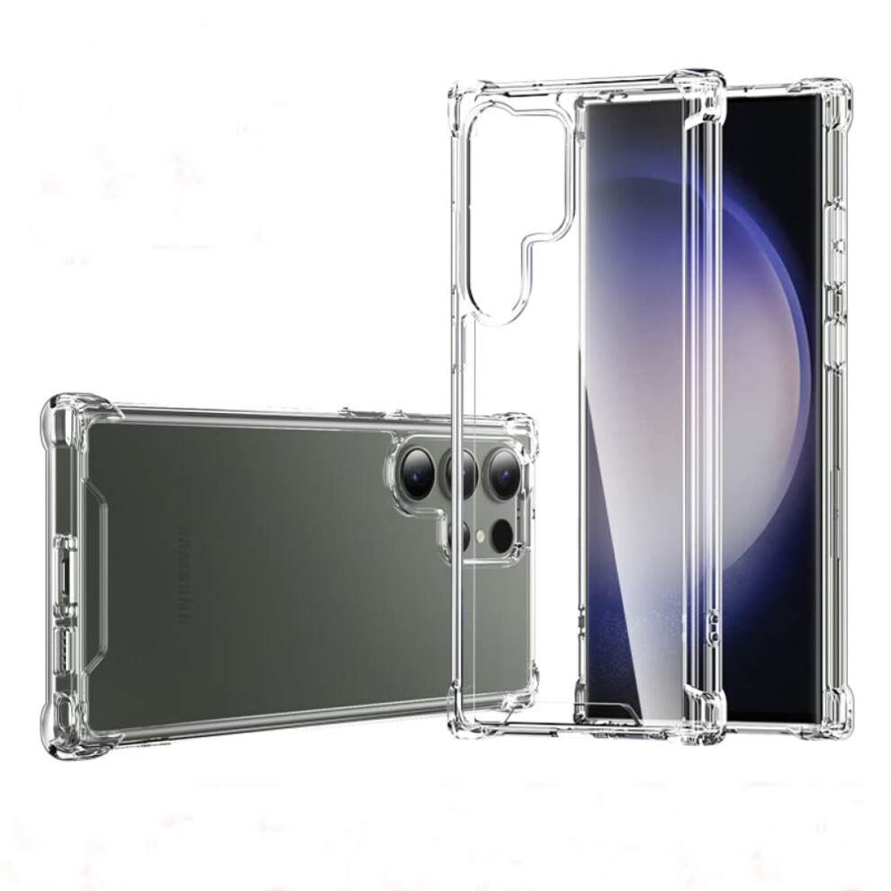 Hually Case For Samsung Galaxy S23 Ultra, Shockproof Ultra Thin Crystal Clear Case, Flexible Tpu & Hard Pc Material Phone Bumper Cover For Samsung 6974402150189