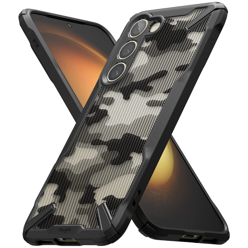 Ringke Fusion-X Compatible With Samsung Galaxy S23 Case, [Heavy Duty Protection] Camouflage Design Rugged Shockproof Anti-Scratch Advanced Protective 8809919300575