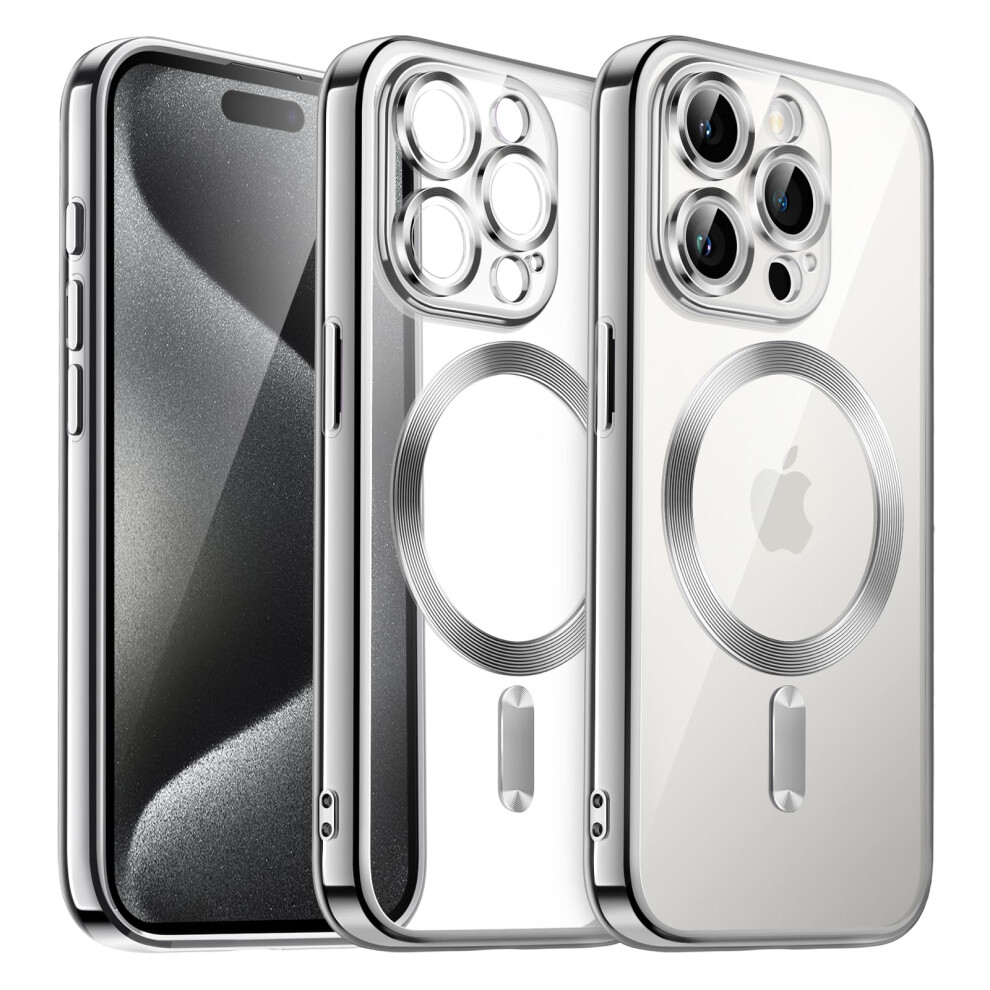 Jetech Soft Clear Case For Iphone 15 Pro 6.1-Inch, Camera Lens Full Protection, Compatible With Magsafe Wireless Charging, Shockproof Electroplated 6222053915931