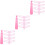 3Sets Eyebrow Stencil Kit Pink Reusable Ruler Handheld Eyebrow Tool 5