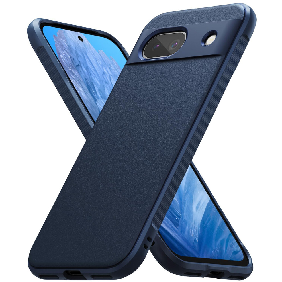 Ringke Onyx Compatible With Google Pixel 8A Case, Anti-Slip Anti-Scratch Flexible Tpu Shockproof Protective Cover For Pixel 8A (2024) - Navy Blue,Black 8809961785870