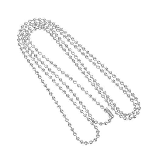 5Sets Silver Ball Roller Chains for Dog Tags Pendant Necklaces DIY