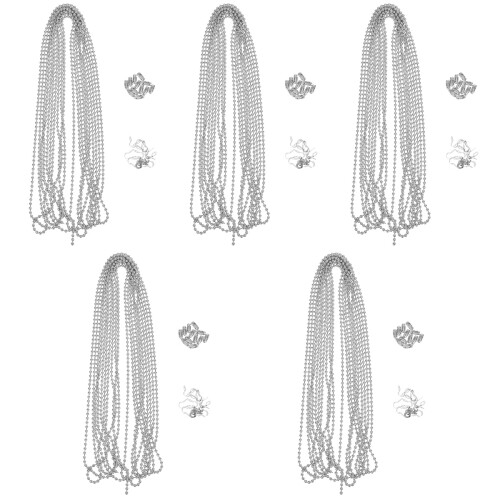 5Sets Silver Ball Roller Chains for Dog Tags Pendant Necklaces DIY 2
