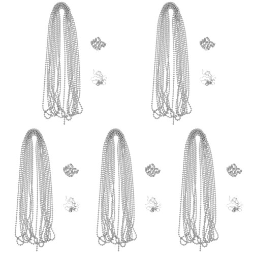 5Sets Silver Ball Roller Chains for Dog Tags Pendant Necklaces DIY 1