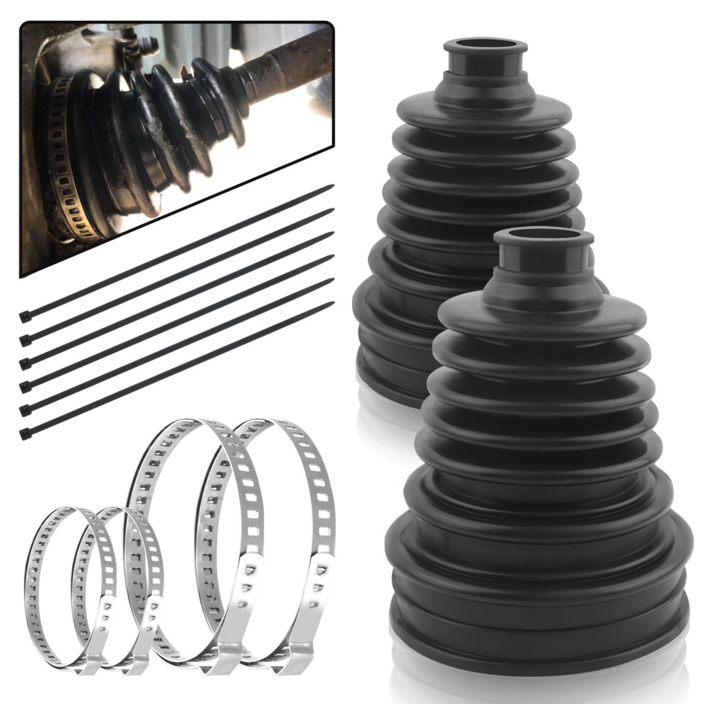2Pcs Universal Cv Boot Kit With Clamps And Ties, Waterproof Dustproof Temp Axle Joint 9455672825474