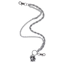 2St Chunky Zilveren Broekketting Met Punk Skull Design