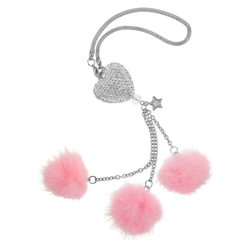 2St Roze Auto Hanger Hart Pomp Alloy Decor Vrouwen 2