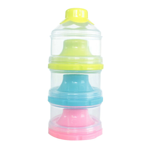 2St Baby Snack En Formule Container 3-Secties Stapelbaar Multi
