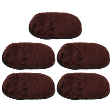 10Pcs Portable Faux Wool Shoe Polishing Gloves Dark Brown Mitts