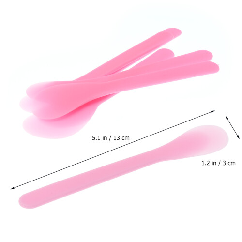 100St Plastic Cosmetic Spatulas Roze Handvat Masker Applicator Make-Up 2