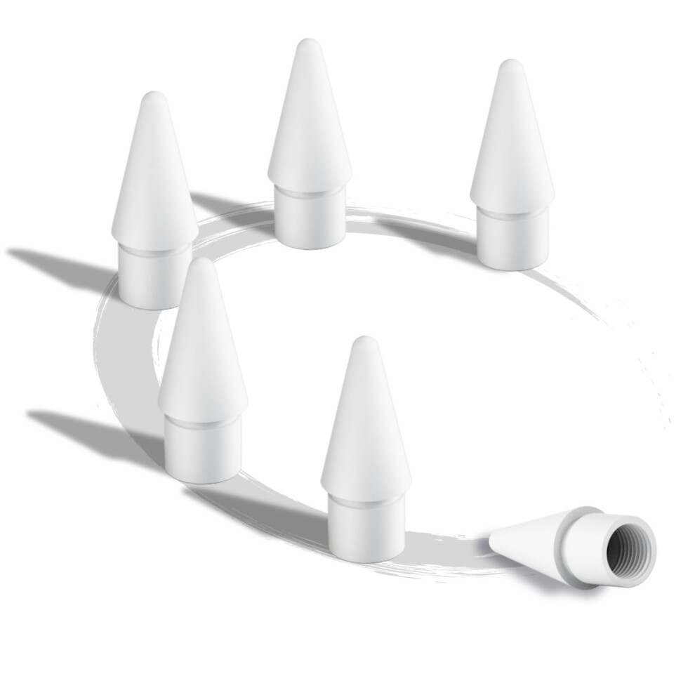 Replacement Tips Nibs For Apple Pencil 2Nd 1St Gen Usbc Pro, Precise Control, 6 Pack White 9053599153450