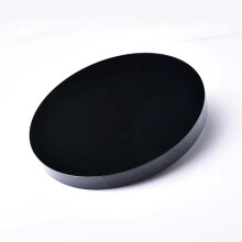 Black Obsidian Plate 15mm Small Round Mirror Disk for Modern Minimalist Home or Office Decor