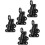 Door Latch Automatic SelfClosing Black Aluminum Alloy Spring Latch with Pull Ring 5Pcs 3