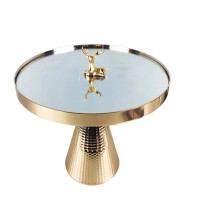 Gold Metal Cake Stand 10 Inch Elegant Retro Dessert Display for Wedding Cupcakes 25x21cm