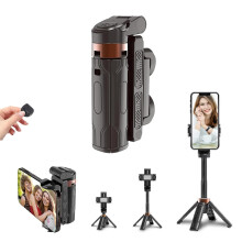 Selfie Stick Tripod with 360 Rotation and Bluetooth Remote, Compact Foldable Phone Tripod for iPhone and Android