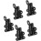 Door Latch Automatic SelfClosing Black Aluminum Alloy Spring Latch with Pull Ring 5Pcs 4