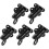 Door Latch Automatic SelfClosing Black Aluminum Alloy Spring Latch with Pull Ring 5Pcs 2