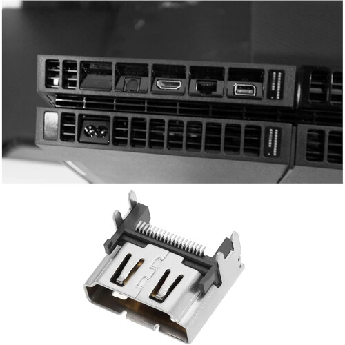 HDMI Port Replacement Durable Aluminum Connector for PS4 Slim PRO Console  Silver 1