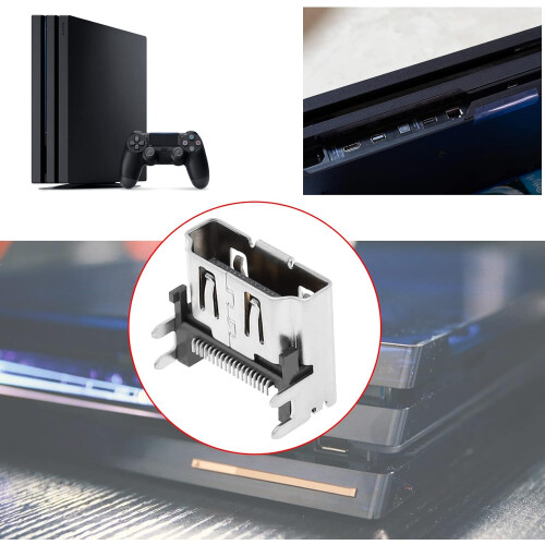 HDMI Port Replacement Durable Aluminum Connector for PS4 Slim PRO Console  Silver 2