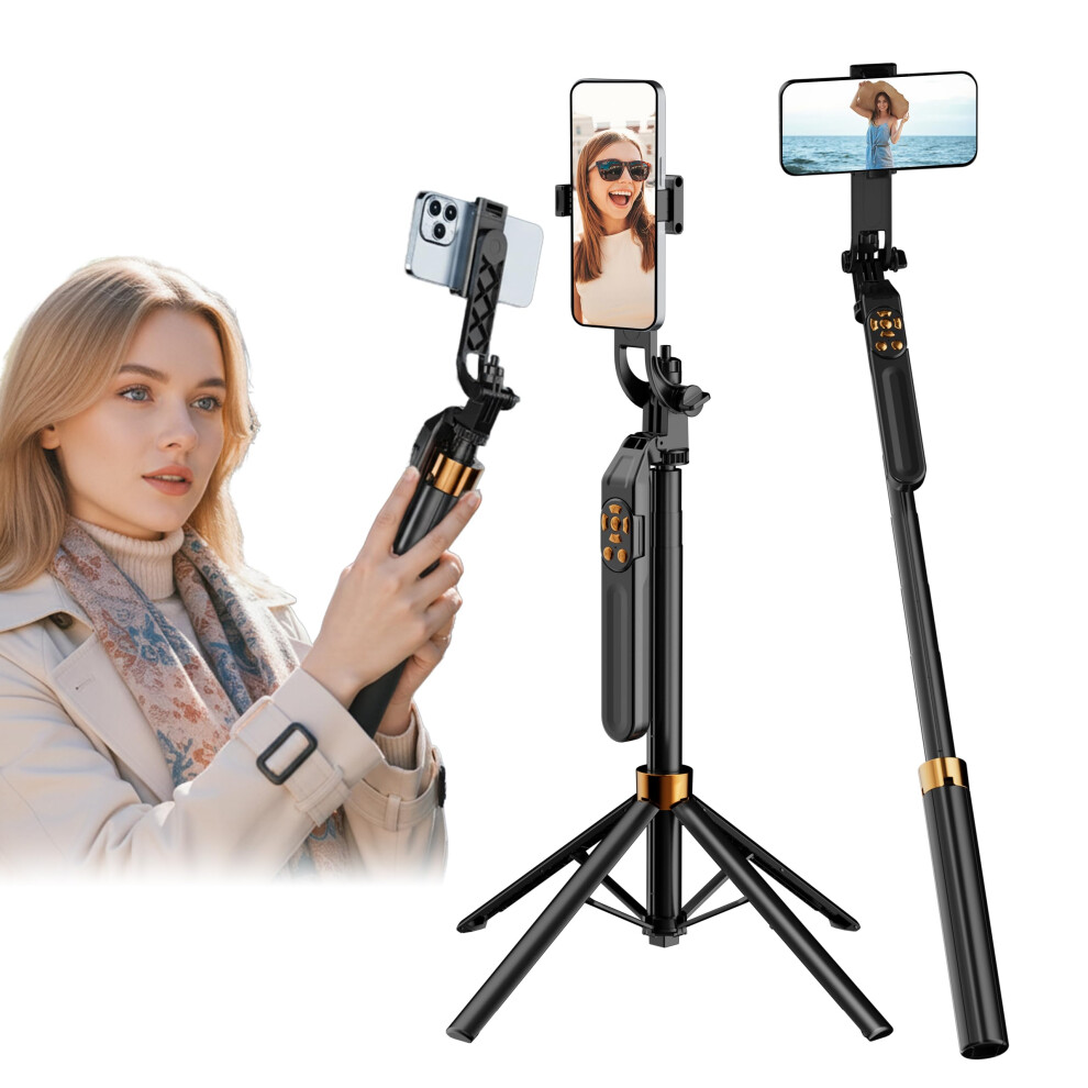 67 Inch Extendable Selfie Stick Tripod With 4Leg Stable Base, 360 Rotation And Remote For Phone And Gopro 9455672827614