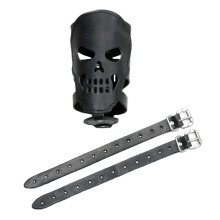 Motorcycle Cup Holder Leather Bottle Holder with Skull for Handlebars and Bicycles