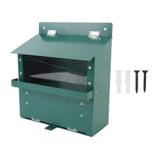 Metal Squirrel Picnic Table Feeder with Transparent Acrylic Plate for Easy Outdoor Garden Feeding