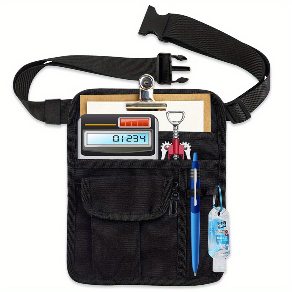 Waiter Waist Apron With Adjustable Belt And 5 Pockets, Durable Waterproof Oxford Server Money Pouch 9044945407655