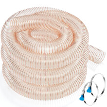 6 Inch PU Dust Collection Hose Clear Flexible Vacuum Hose for Woodworking with Clamps 10 ft