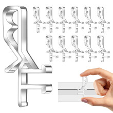 12Pcs Clear Plastic Valance Clips for Blinds, Hidden No Drill Faux Wood Blind Replacement Clips