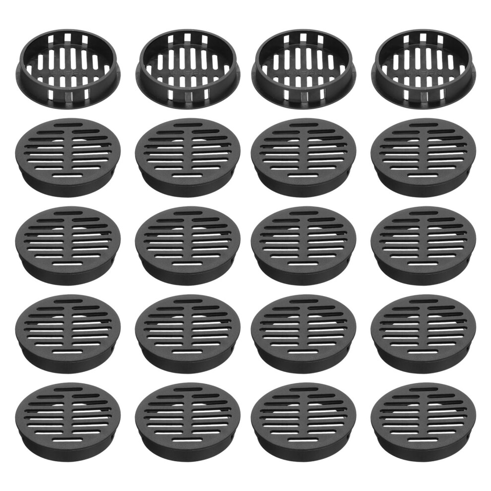 40Pcs 50Mm Air Vents Black Plastic Soffit Vent Covers For Cabinets Wardrobes Improved Airflow 9174973489795