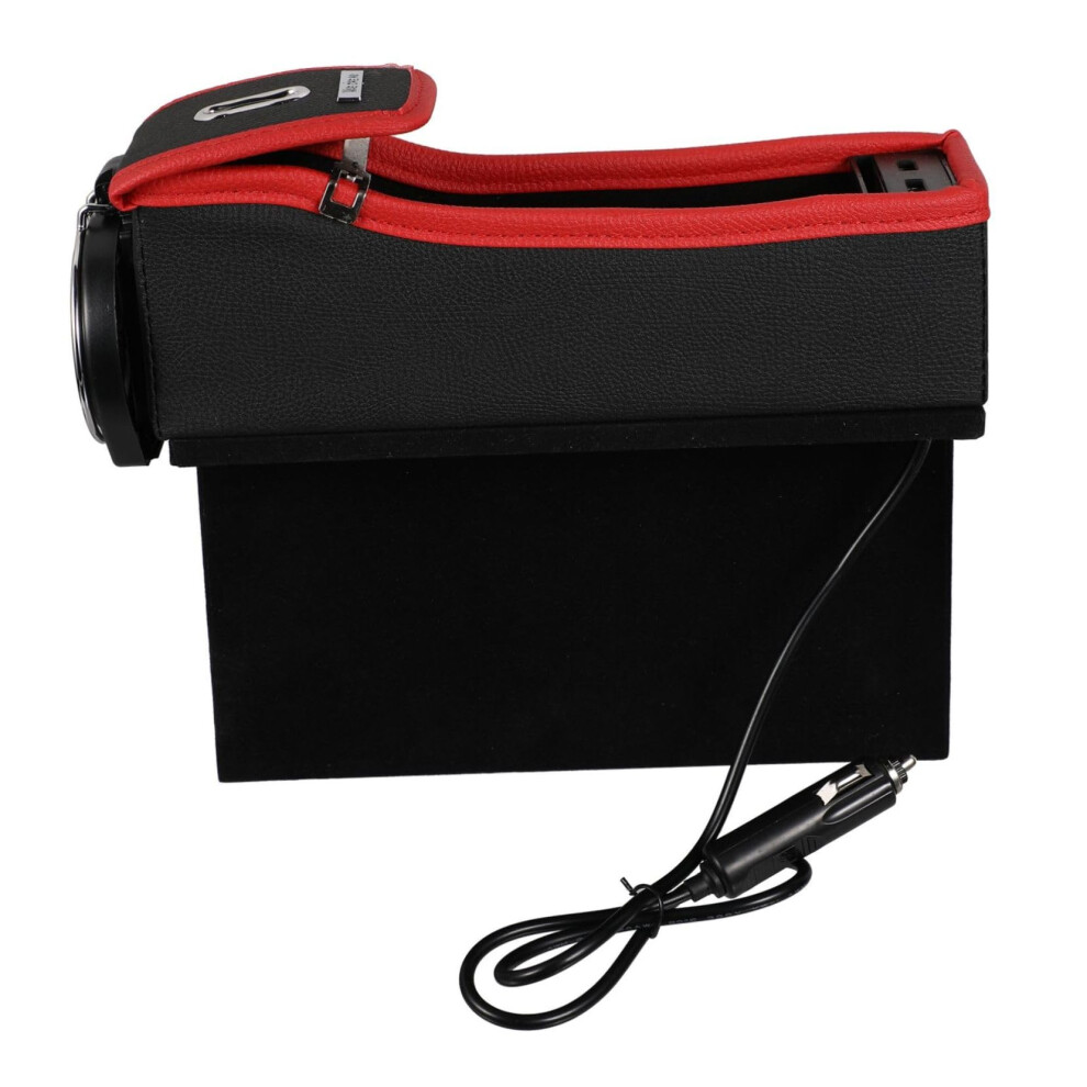 Car Seat Gap Organizer With Cup Holder And Usb Charging Ports, Antislip Console Storage Box 9053599156048