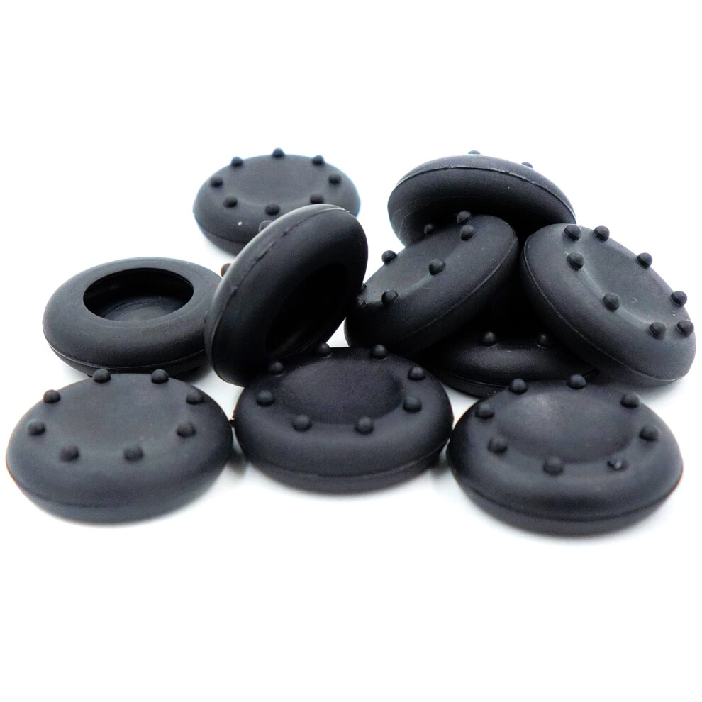10X Thumbstick Grips For Xbox 360 Ps4 Wii Controllers, Soft Ergonomic Joystick Caps Black 9455672829694
