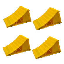 2 Pairs Heavy Duty Dual Wheel Chocks with Non Slip Traction for RVs Trucks Trailers – Yellow