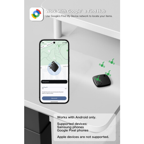 4 Pack Bluetooth Smart Tracker Tags for Android, Google Find My Device Compatible, Waterproof 2