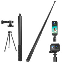 Invisible Selfie Stick with Tripod, 61.8 Inch Extendable Waterproof Aluminum for Insta360 Action Cameras