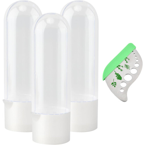 3PCS Herb Keeper for Refrigerator with Stripper, Fresh Cilantro and Mint Storage Container Keeps Herbs Fresh Longer 1