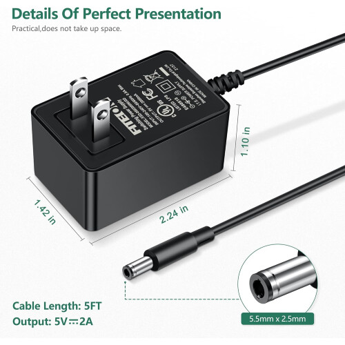 5V Power Adapter Replacement for Ooma Telo with Stable 2A Output and Worldwide Voltage Compatibility 1
