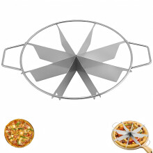 8Slice Stainless Steel Pie Cutter with Side Handles, NonStick Cake Slicer for Uniform Portions