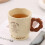 Ceramic Coffee Mug 400ml Khaki Rustic Style Large Tea Cup with Ergonomic Handle and NonSlip Base 4