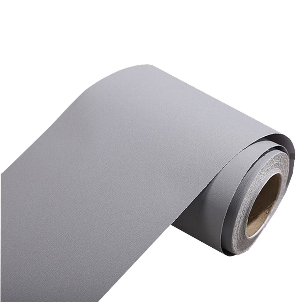Gray Peel And Stick Wallpaper Border, Waterproof Self Adhesive, Kitchen Bathroom Trim 4X196in 9044945408232