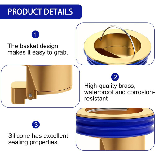 2 Pcs Floor Drain Core with Odor Proof Plug, 2 Inch Backflow Preventer for Bathroom and Kitchen 1