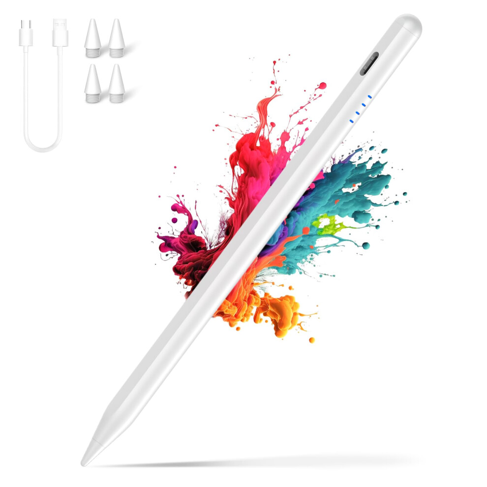 Stylus Pen For Ipad 20182025 With Palm Rejection, Tilt Sensitivity, 20Min Fast Charging, White 9455672831147