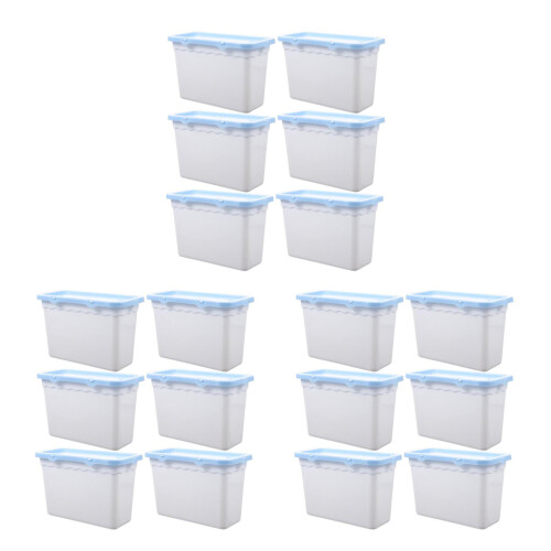 18Pcs Home Laundry Storage Box White Plastic Beads Canister 1