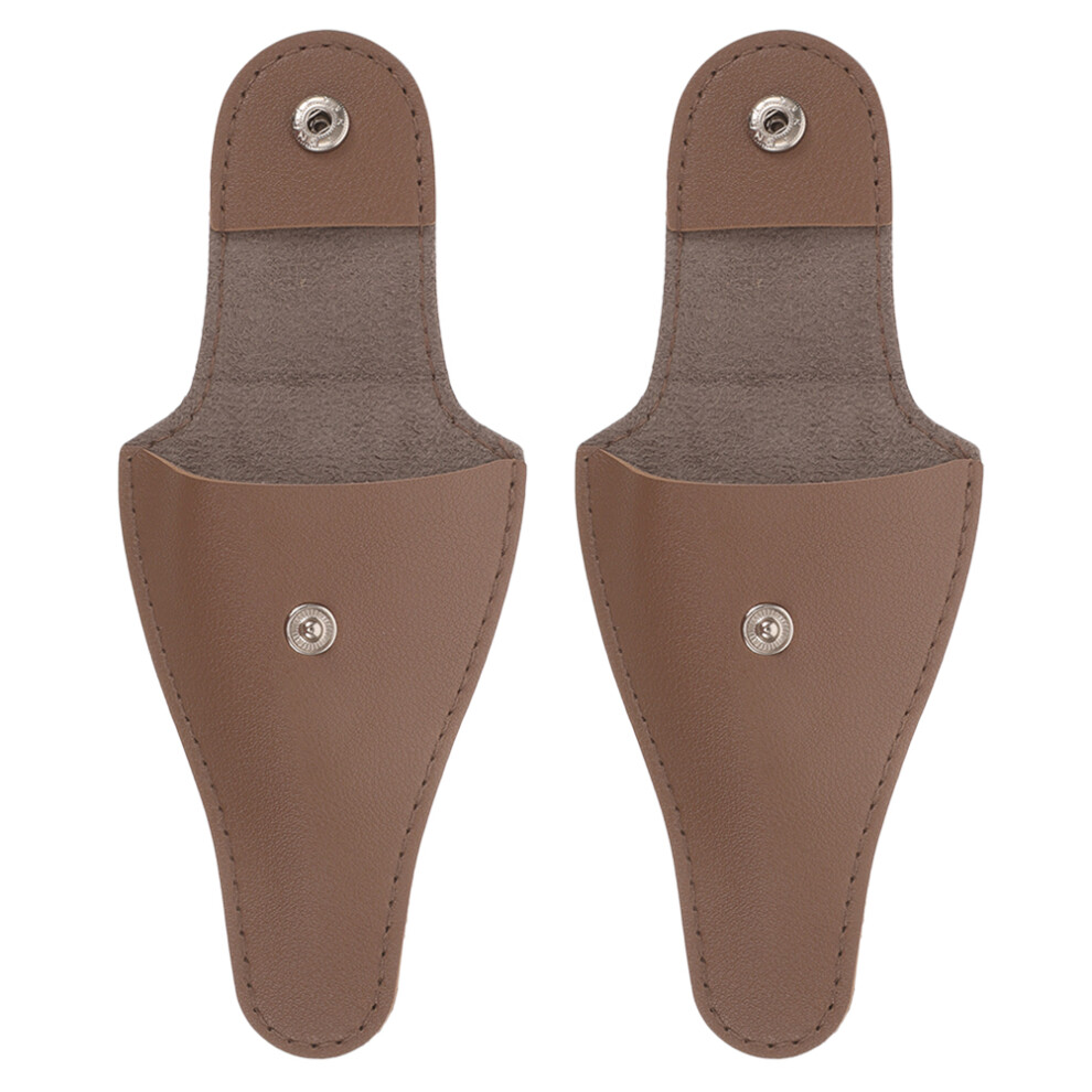 Ohphcall 8Pcs Pu Scissor Holder Pouches Coffee Manicure Tool Protectors