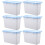 18Pcs Home Laundry Storage Box White Plastic Beads Canister 10