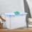 18Pcs Home Laundry Storage Box White Plastic Beads Canister 9