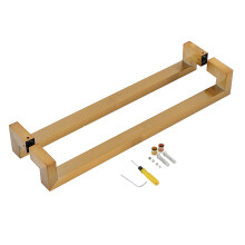 Gold Sliding Glass Door Handle Stainless Steel DualSided Pull for Bathroom and Entry Doors 59In